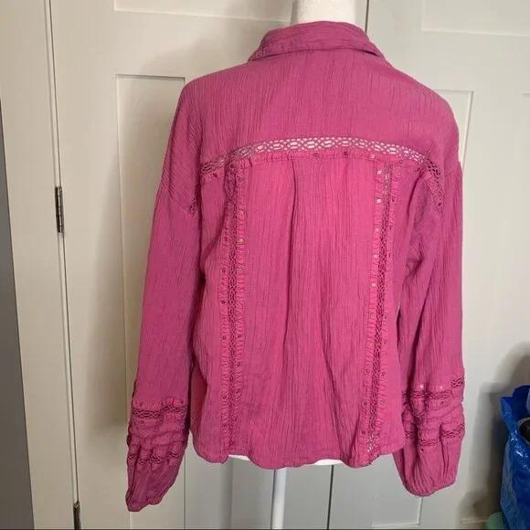 Free People Summer Stars Button Up Shirt Size XS - Picture 5 of 12